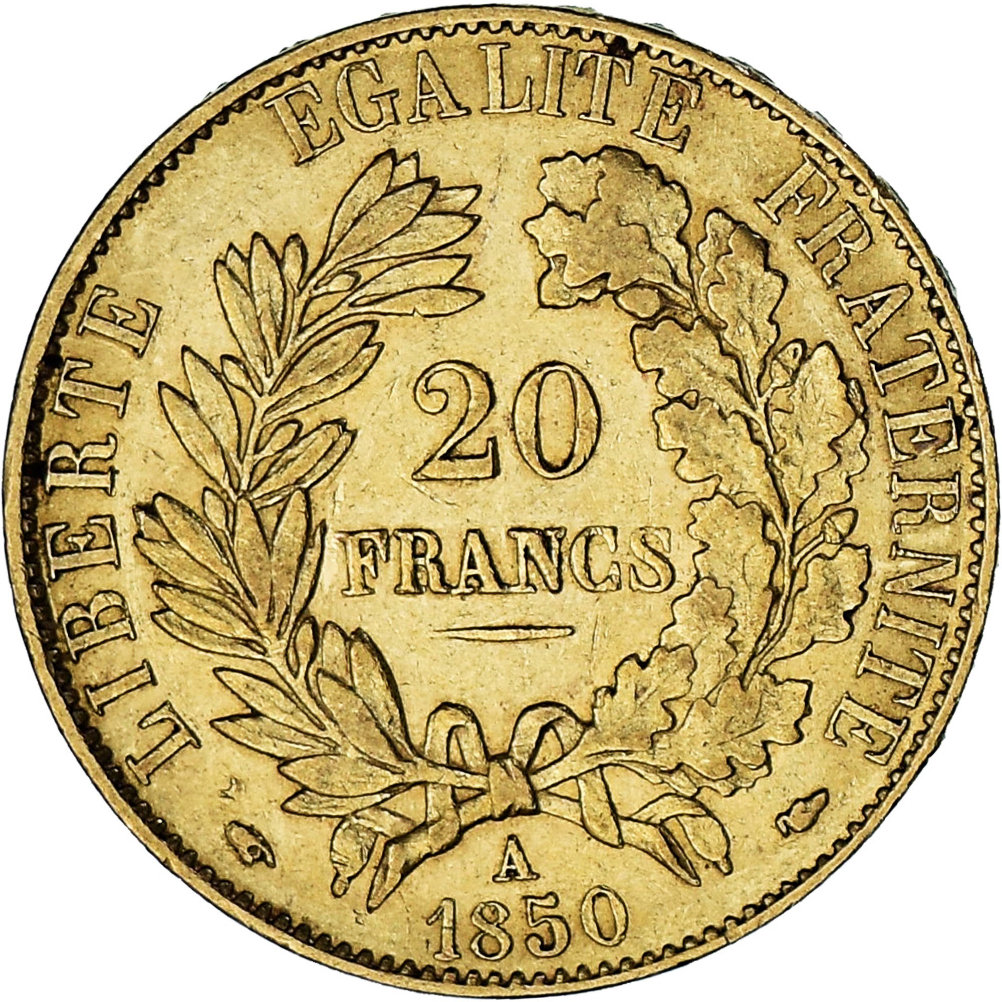 France, Cérès, 20 Francs, 1850, Paris, EF(40-45), Gold, KM:762, Gadoury:1059