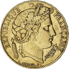 Francja, Cérès, 20 Francs, 1851, Paris, EF(40-45), Złoto, KM:762