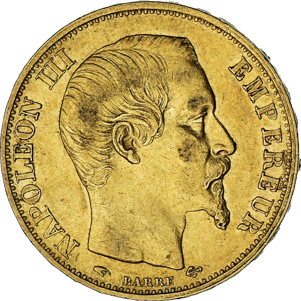 France,Napoleon III,20 Francs,1860,Paris,AU(50-53), Gold, KM 781.1, Gadoury 1061