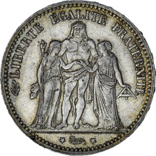 France, Hercule, 5 Francs, 1873, Paris, TTB+, Argent, Gadoury:745a, KM:820.1