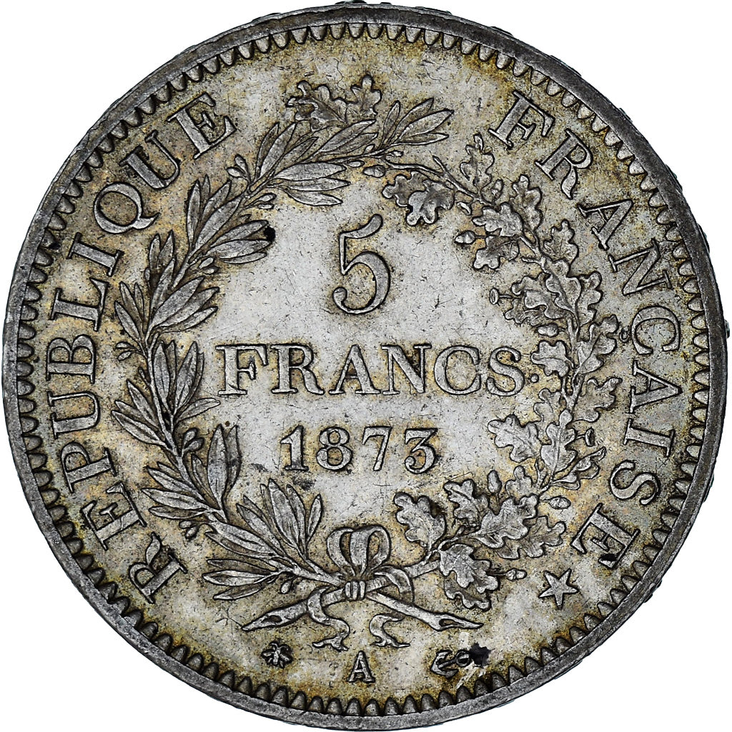 France, Hercule, 5 Francs, 1873, Paris, AU(50-53), Silver, KM:820.1