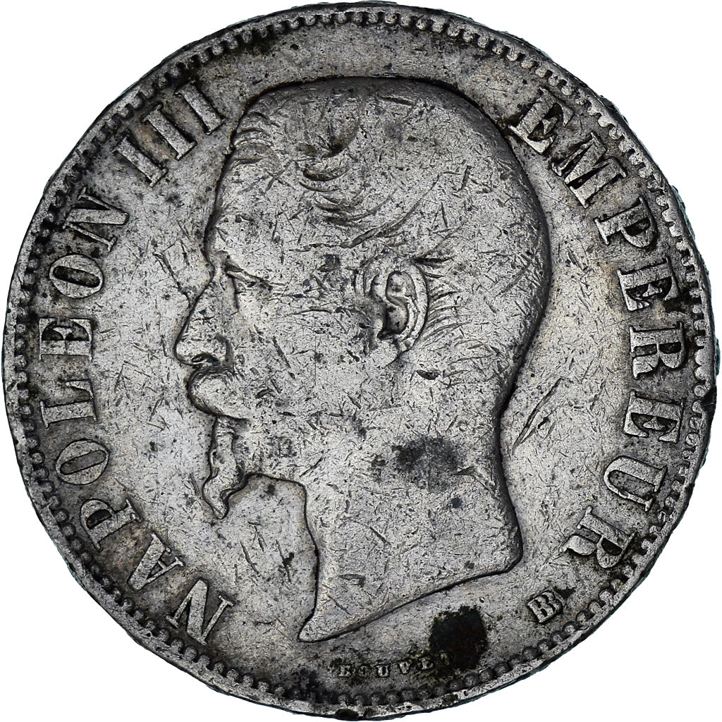 Coin, France, Napoleon III, Napoléon III, 5 Francs, 1855, Strasbourg, F(12-15)