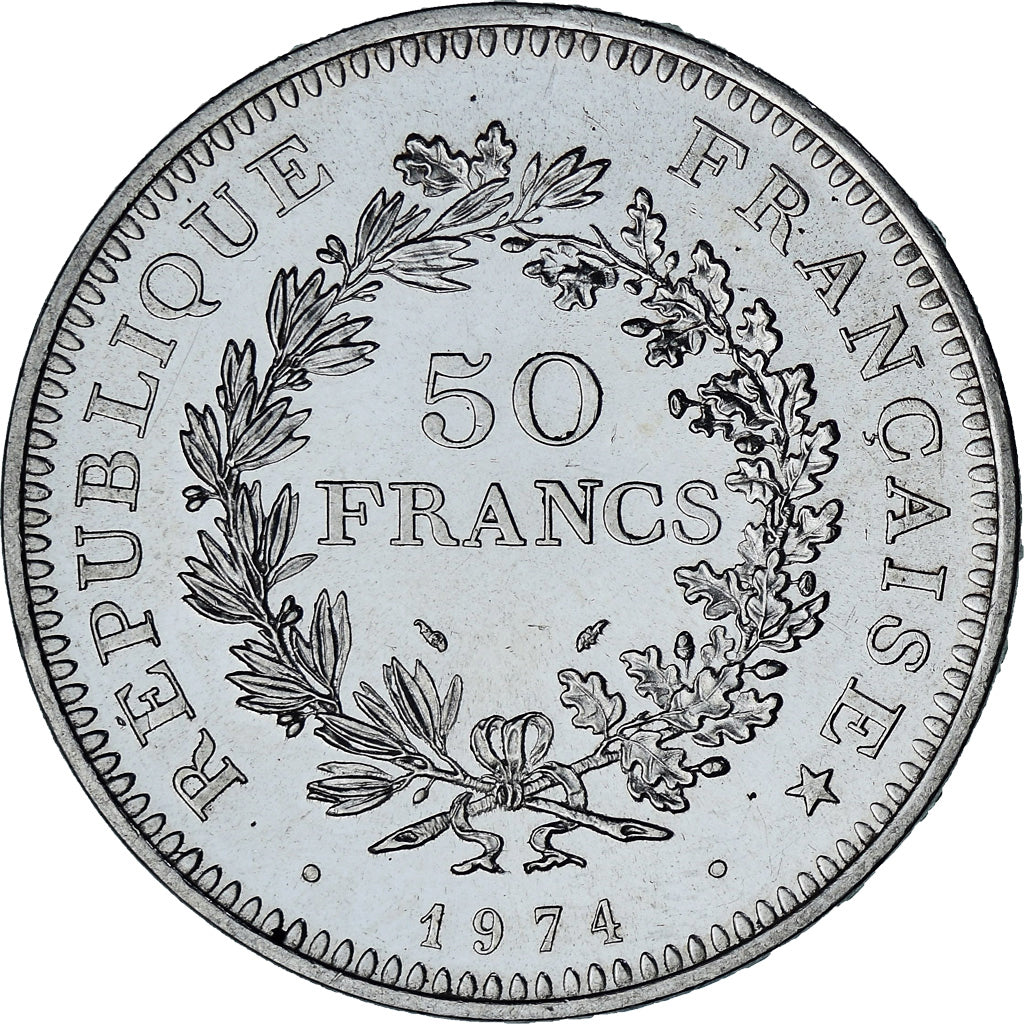France, Hercule, 50 Francs, 1974, Paris, MS(60-62), Silver, KM:941.1