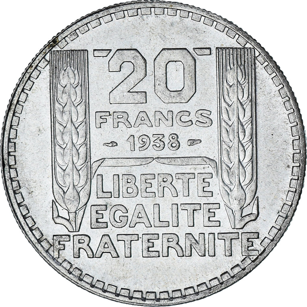 Munten, Frankrijk, Turin, 20 Francs, 1938, Paris, PR+, Zilver, KM:879