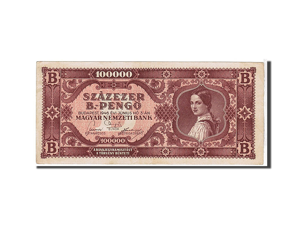Hungary, 100,000 B.-Pengö, 1946, KM #133, EF(40-45)