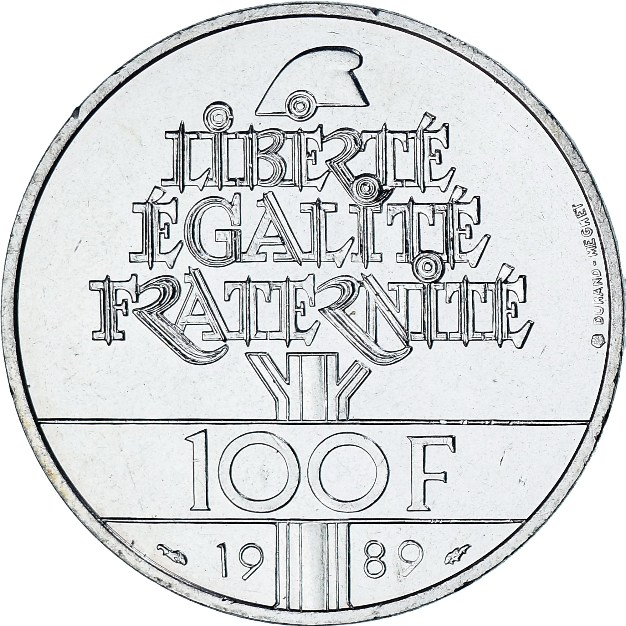 Munten, Frankrijk, Droits de l'Homme, 100 Francs, 1989, PR+, Zilver, KM:970
