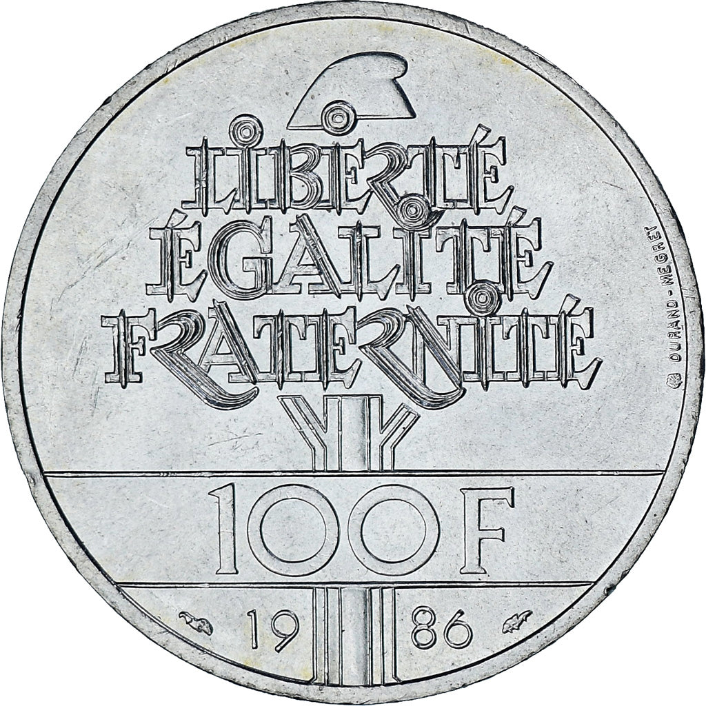 Coin, France, Statue de la Liberté, 100 Francs, 1986, MS(60-62), Silver