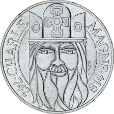 Coin, France, Charlemagne, 100 Francs, 1990, Paris, MS(60-62), Silver, KM:982