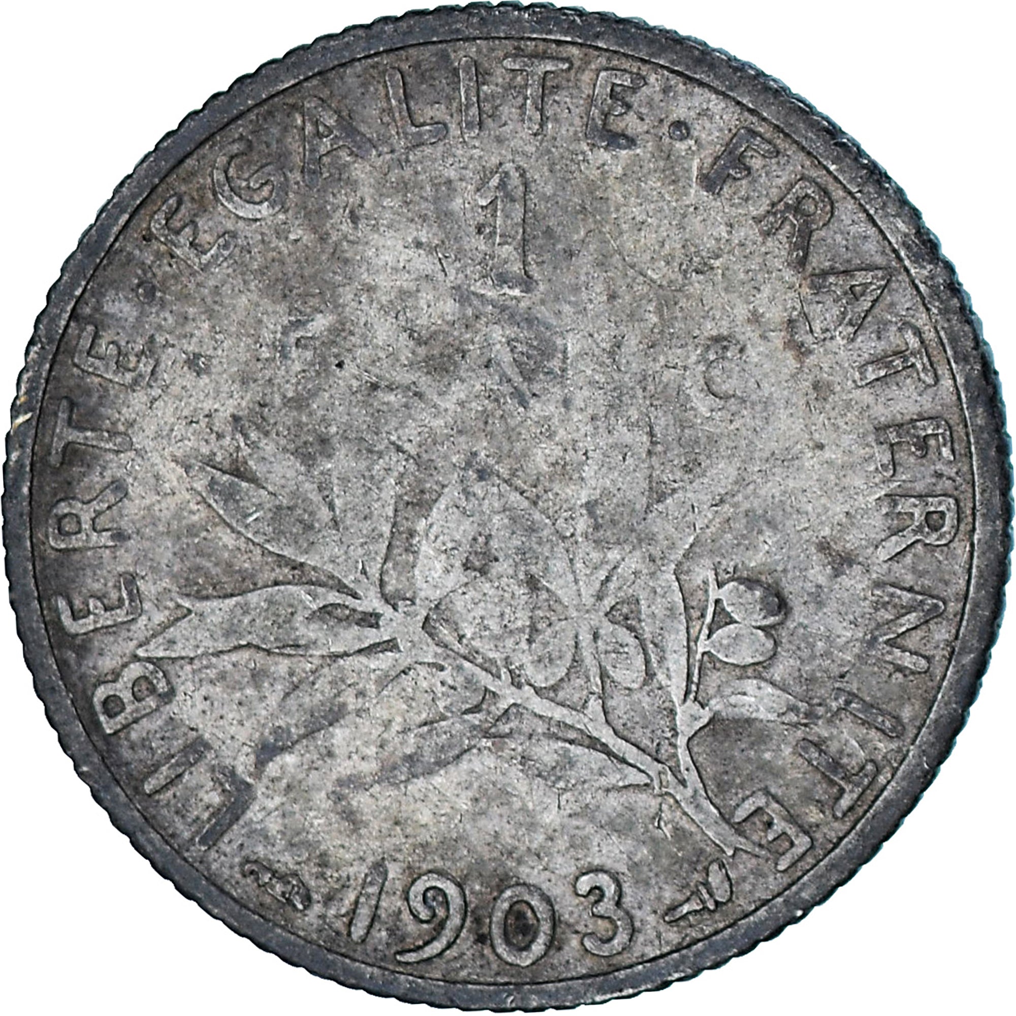 Monnaie, France, Semeuse, Franc, 1903, Paris, B+, Argent, Gadoury:467, KM:844.1