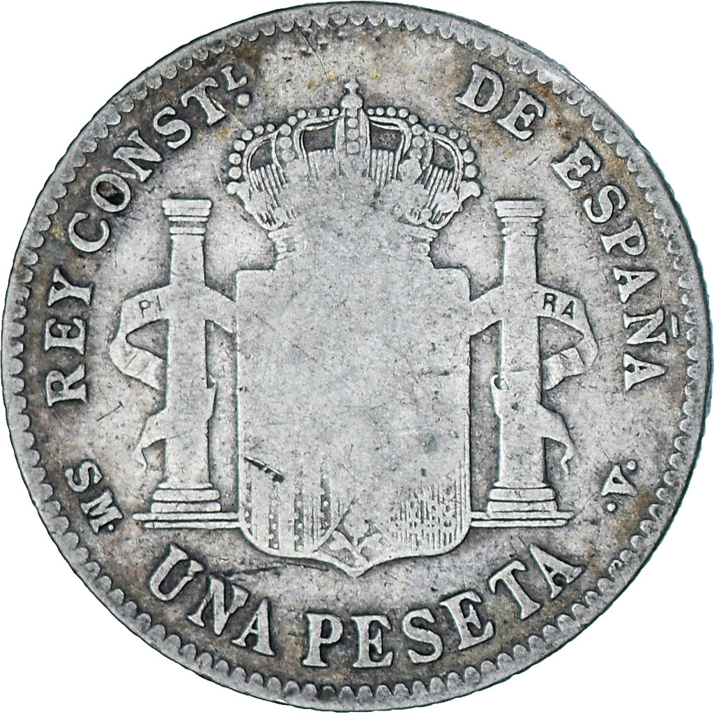 Moneta, Spagna, Alfonso XIII, Peseta, 1901, Madrid, B+, Argento, KM:706