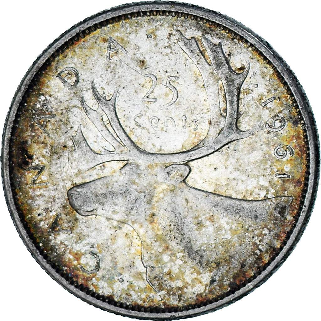Monnaie, Canada, Elizabeth II, 25 Cents, 1961, Royal Canadian Mint, Ottawa, TTB