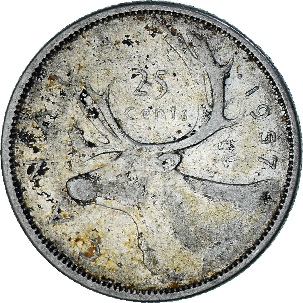 Moneta, Canada, Elizabeth II, 25 Cents, 1957, Royal Canadian Mint, Ottawa