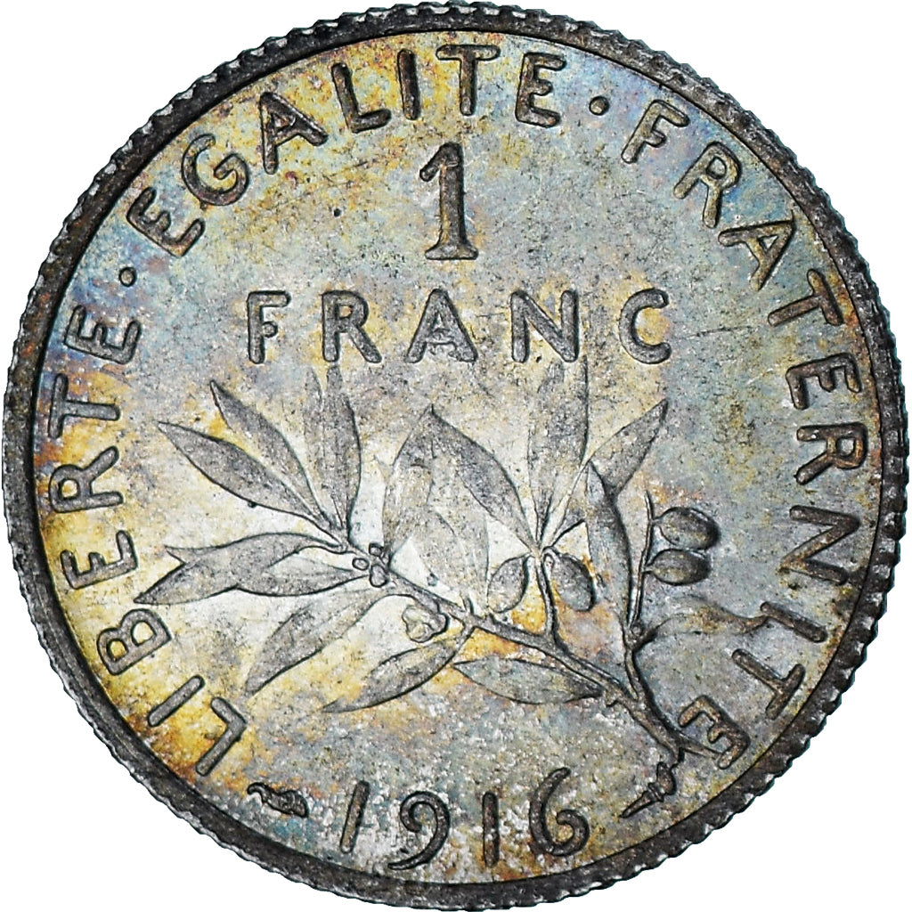 Monnaie, France, Semeuse, Franc, 1916, Paris, SUP, Argent, Gadoury:467, KM:844.1
