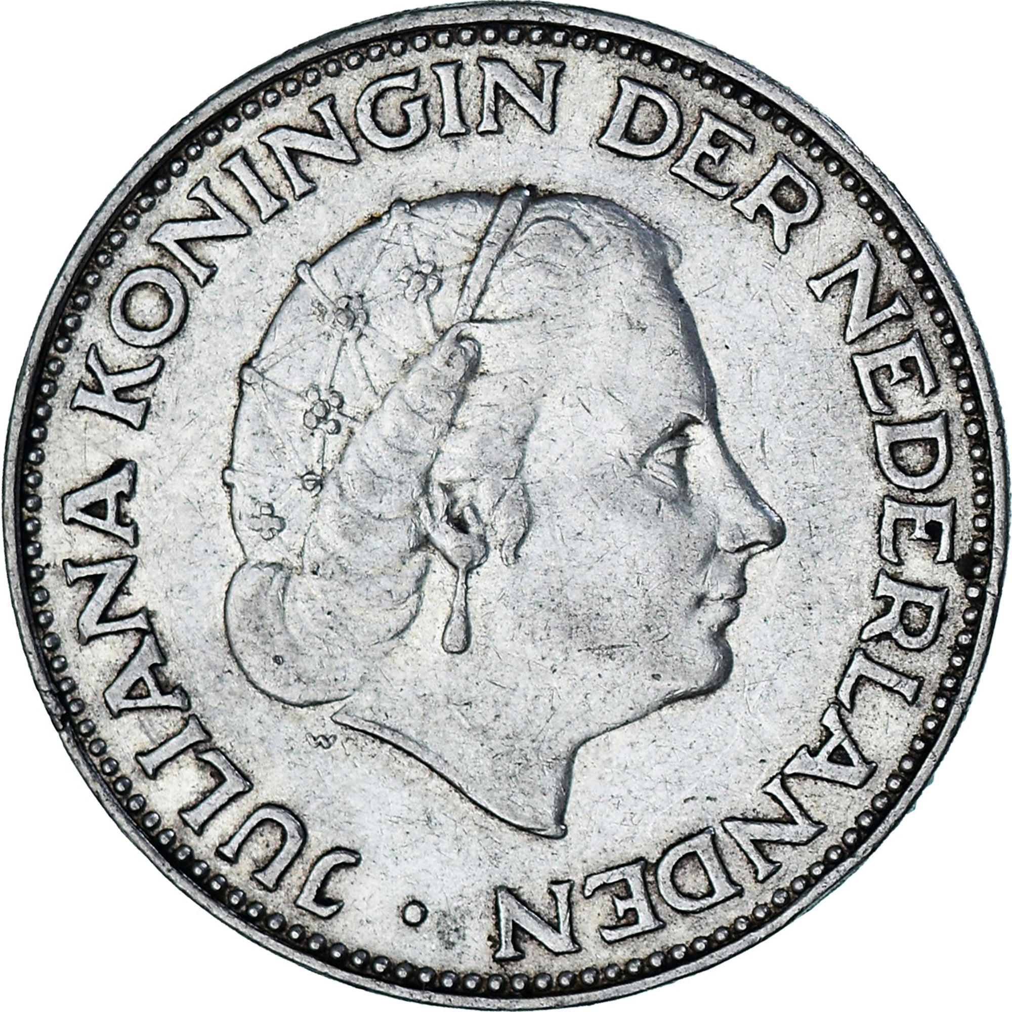 Coin, Netherlands, Juliana, 2-1/2 Gulden, 1960, EF(40-45), Silver, KM:185
