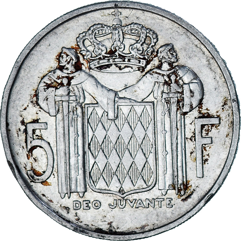 Moneta, Monaco, Rainier III, 5 Francs, 1960, EF(40-45), Srebro, KM:141