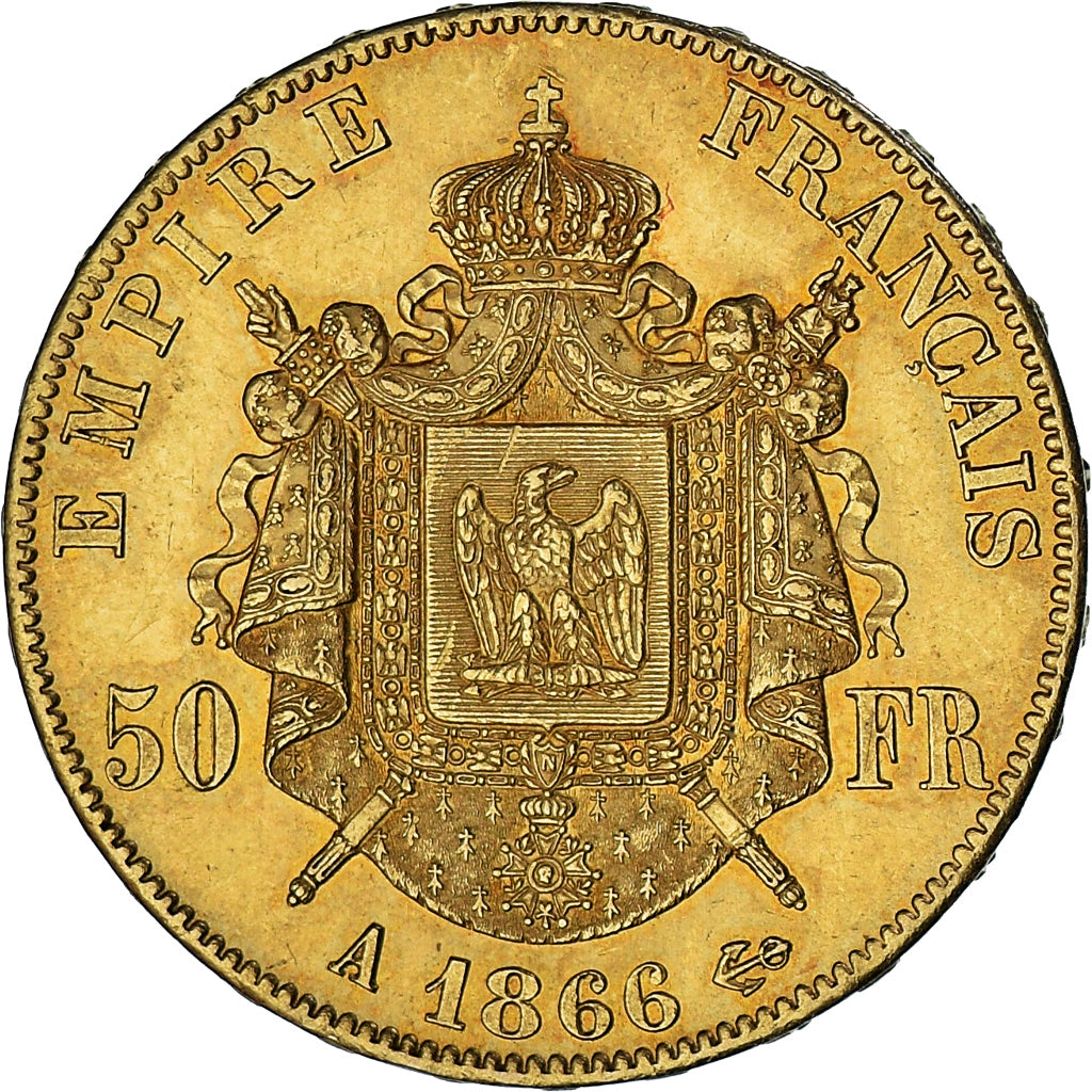 Francia, Napoleon III, Napoléon III, 50 Francs, 1866, Paris, SPL-, Oro, KM:8...