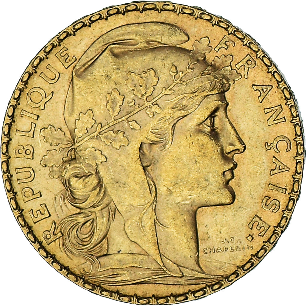 Moeda, França, Marianne, 20 Francs, 1900, Paris, AU(50-53), Dourado, KM:847