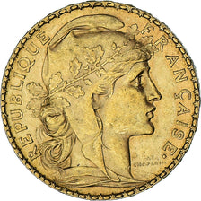 Moeda, França, Marianne, 20 Francs, 1900, Paris, AU(50-53), Dourado, KM:847