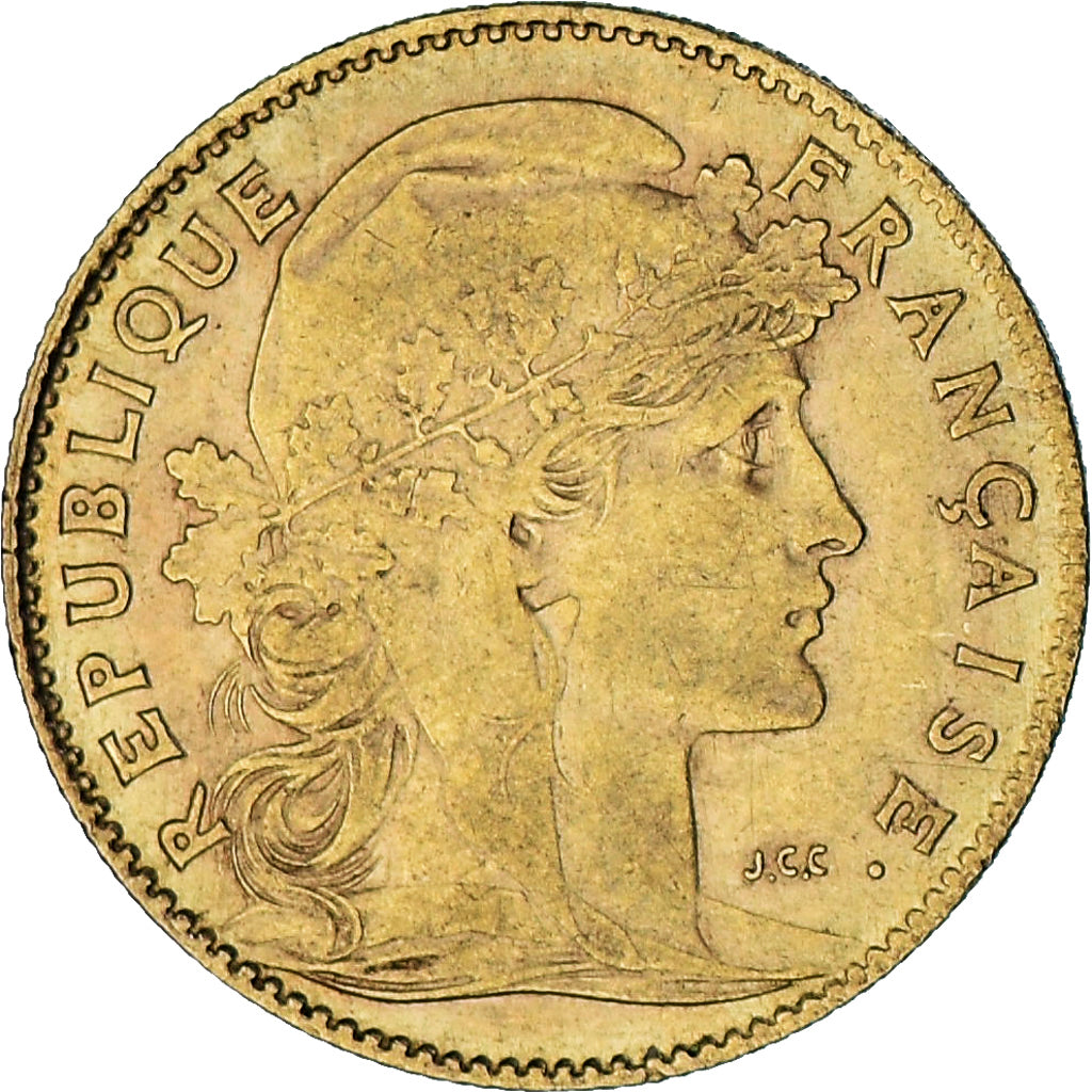 Moneta, Francja, Marianne, 10 Francs, 1911, Paris, EF(40-45), Złoto, KM:846