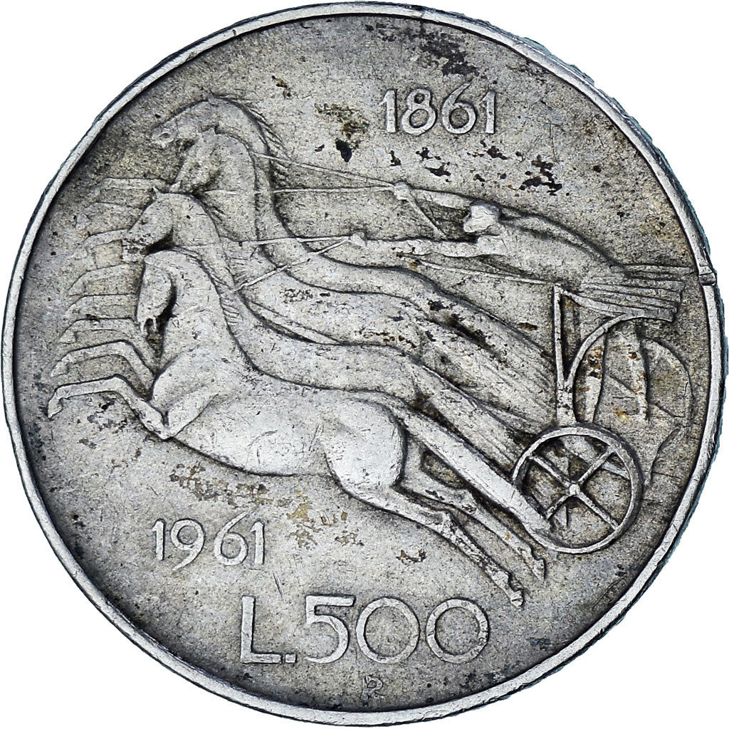 Coin, Italy, 500 Lire, 1961, Rome, EF(40-45), Silver, KM:99