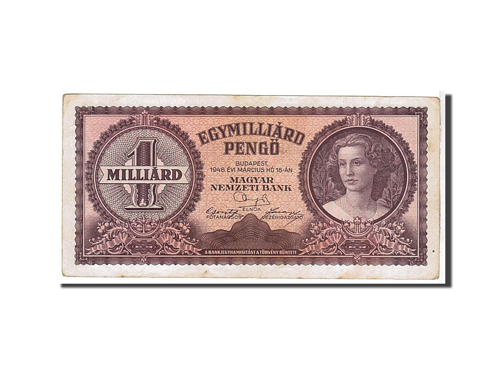 Banknote, Hungary, 1 Milliard Pengö, 1946, KM:125, EF(40-45)