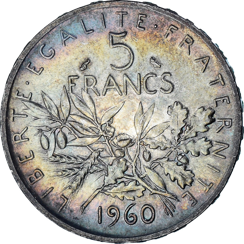 France, Semeuse, 5 Francs, 1960, MS(60-62), Silver, KM:926, Gadoury:770