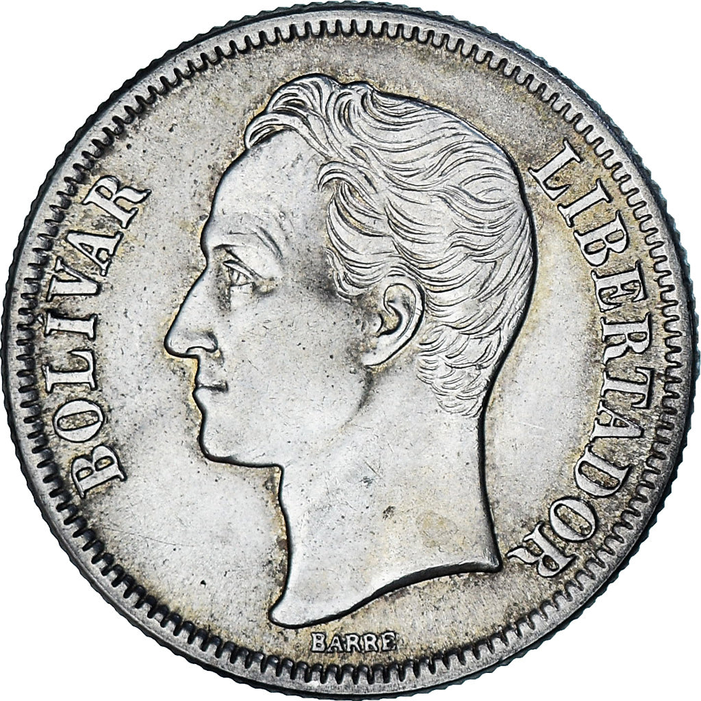 Coin, Venezuela, Gram 10, 2 Bolivares, 1945, Philadelphia, AU(50-53), Silver