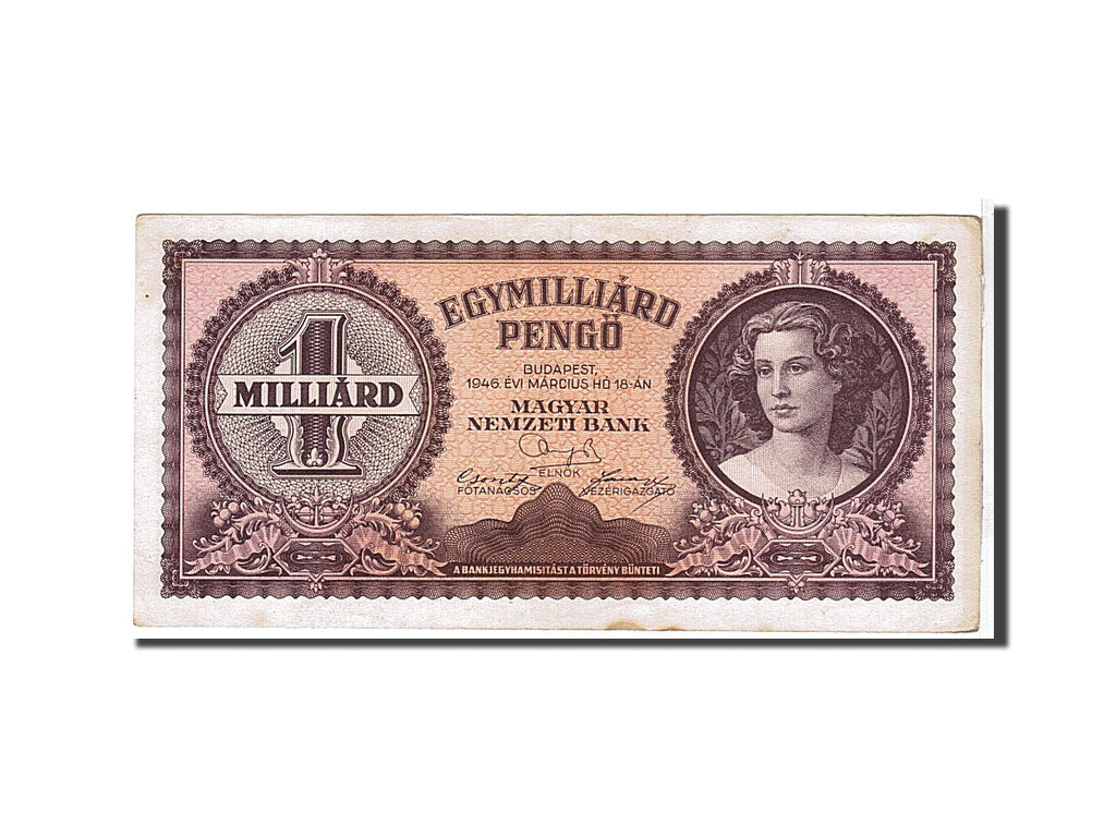 Banconote, Ungheria, 1 Milliard Pengö, 1946, BB