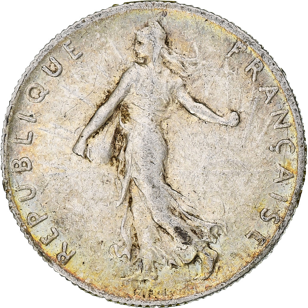 Munten, Frankrijk, Semeuse, 50 Centimes, 1915, Paris, ZF+, Zilver, KM:854