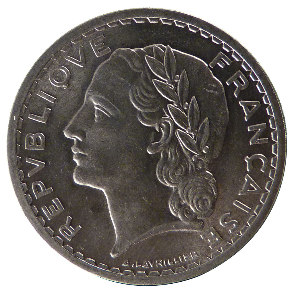 FRANCE, Lavrillier, 5 Francs, 1945, Paris, MS(60-62), Aluminium, 31, Gadoury...