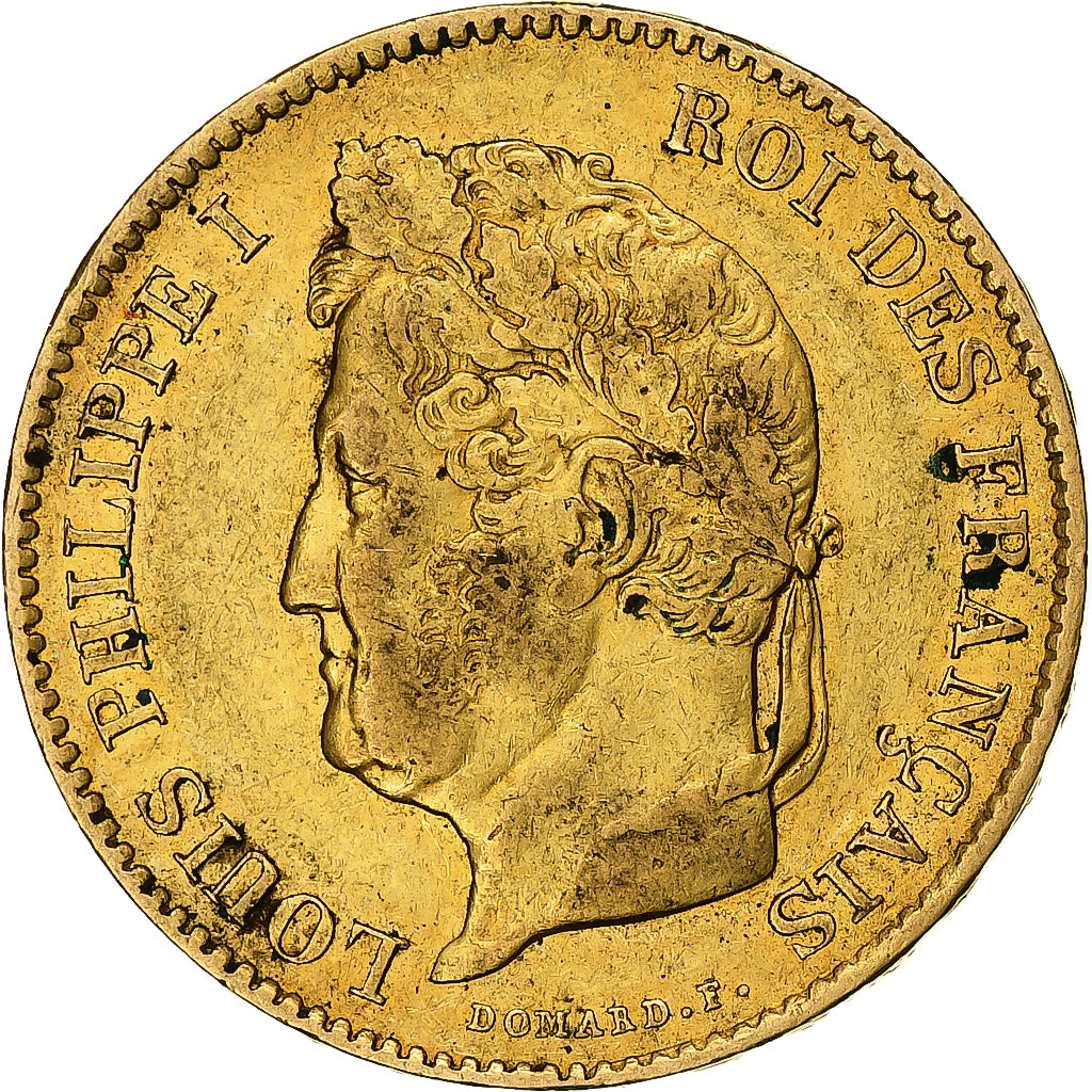 Moneda, Francia, Louis-Philippe, 40 Francs, 1832, Paris, MBC, Oro, KM:747.1