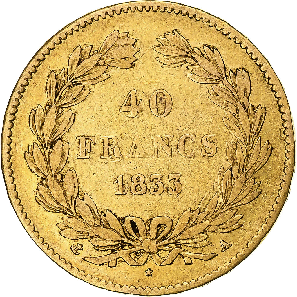 Monnaie, France, Louis-Philippe, 40 Francs, 1833, Paris, TTB, Or, Gadoury:1106