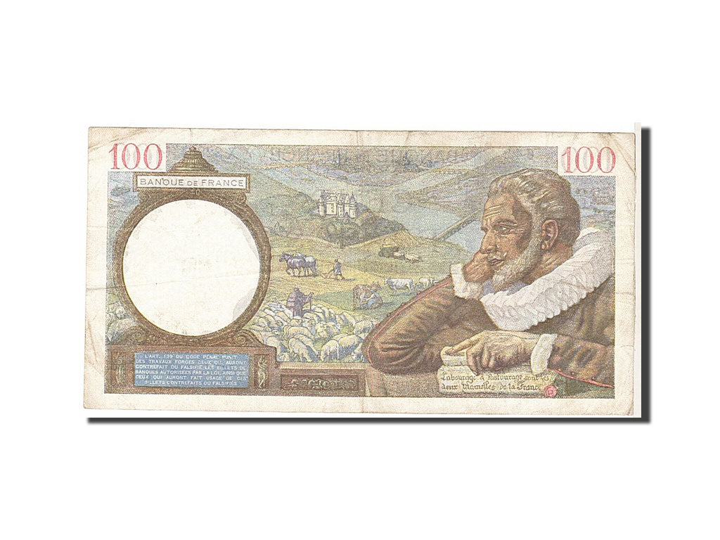 France, 100 Francs, 100 F 1939-1942 ''Sully'', 1941, KM #94, VF(20-25), X22884,.