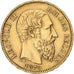 Moneta, Belgio, Leopold II, 20 Francs, 20 Frank, 1870, Faulty edge, BB+, Oro