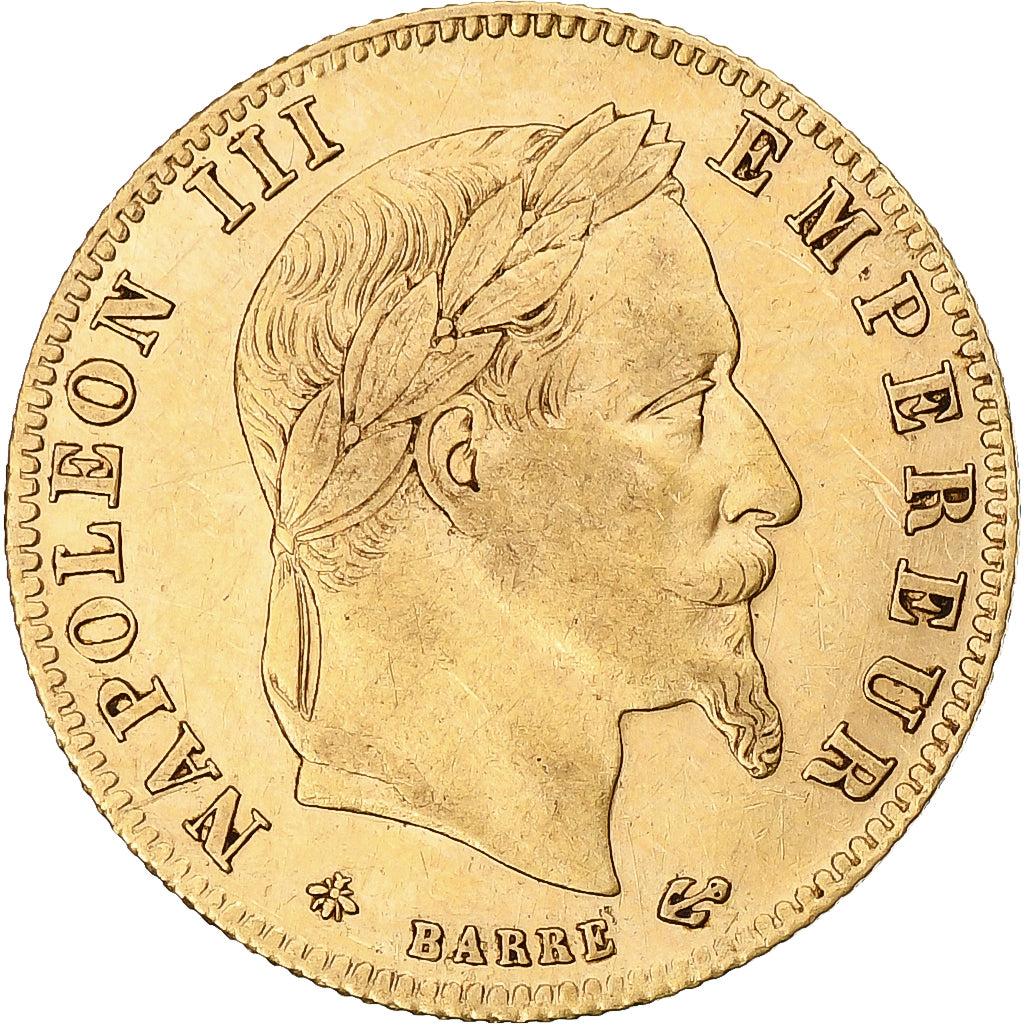 Moneta, Francia, Napoleon III, 5 Francs, 1864, Paris, BB+, Oro, KM:803.1