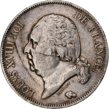France, Louis XVIII, 5 Francs, 1822, Paris, VF(30-35), Silver