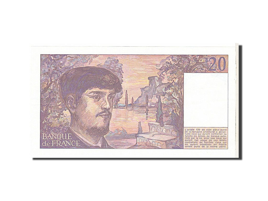 France, 20 Francs, 20 F 1980-1997 ''Debussy'', 1982, KM #151a, AU(55-58),...