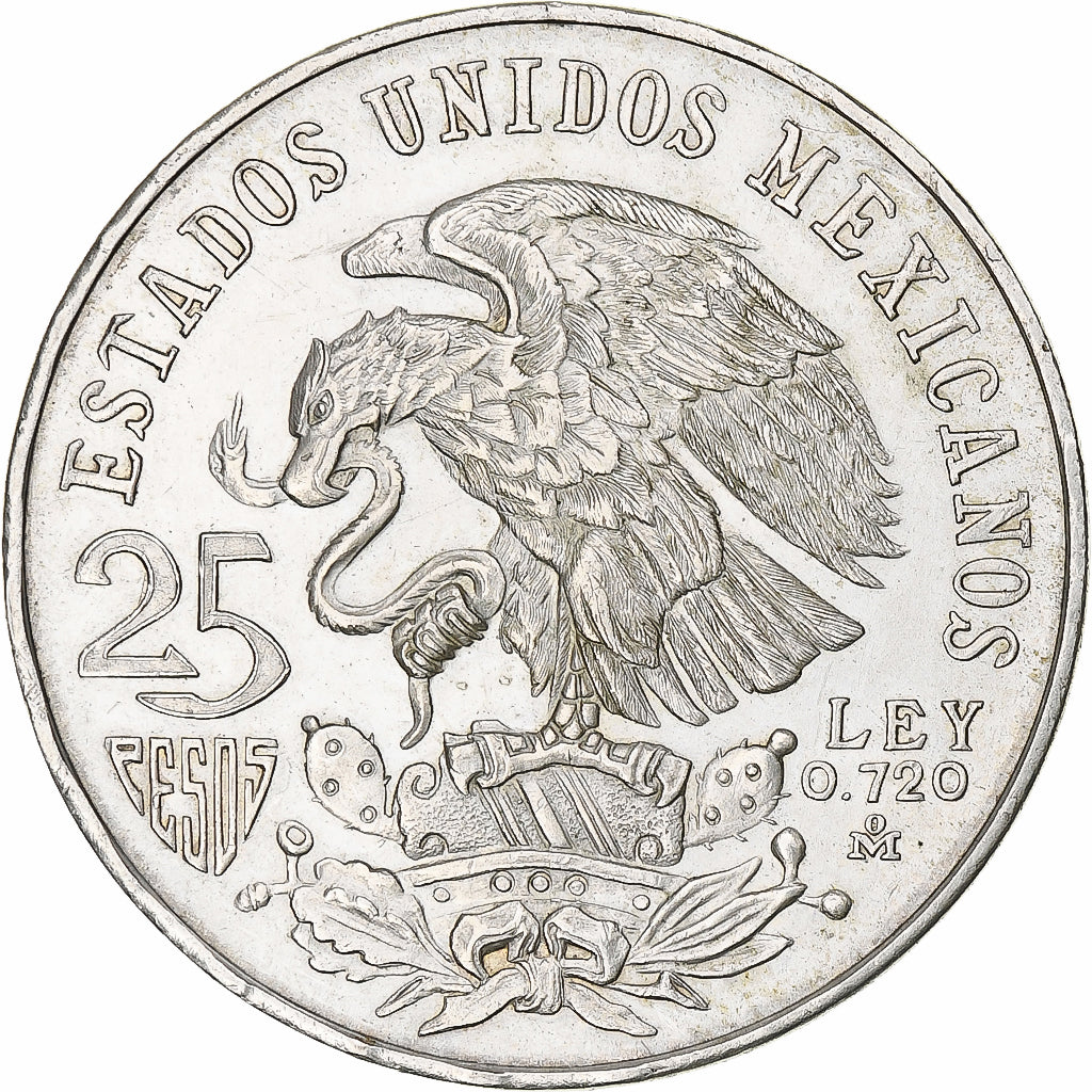 Mexico, 25 Pesos, 1968, Mexico City, AU(50-53), Silver, KM:479.1