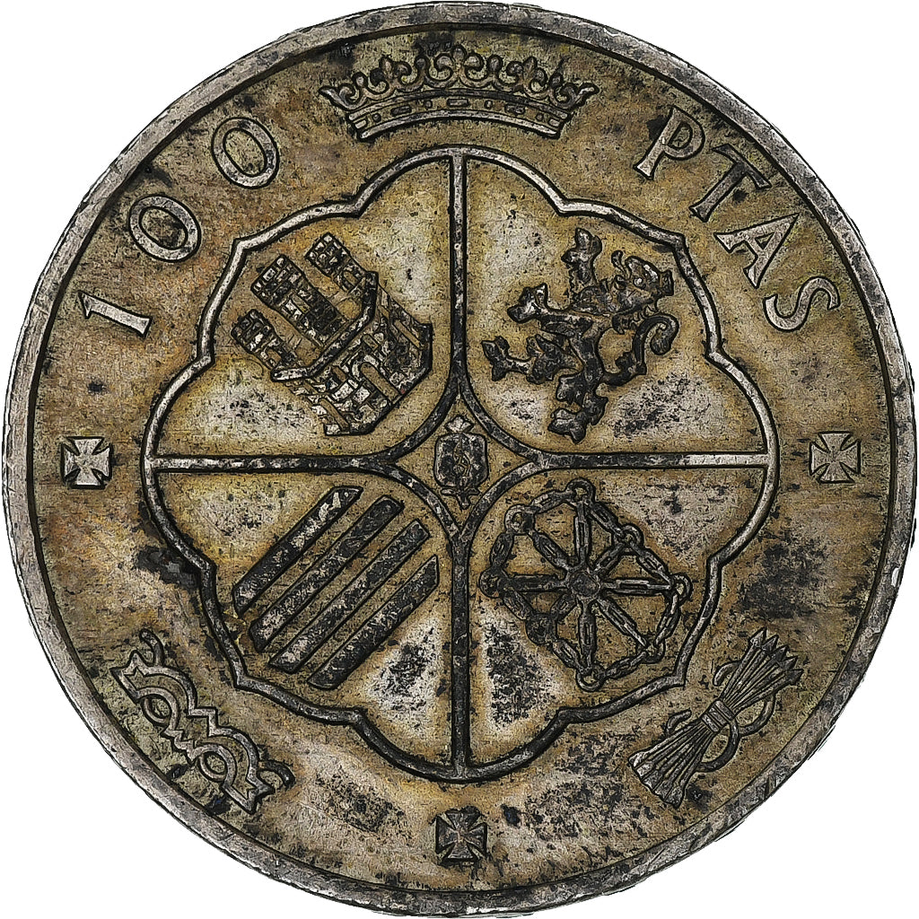 Coin, Spain, Caudillo and regent, 100 Pesetas, 1966, Madrid, AU(50-53), Silver