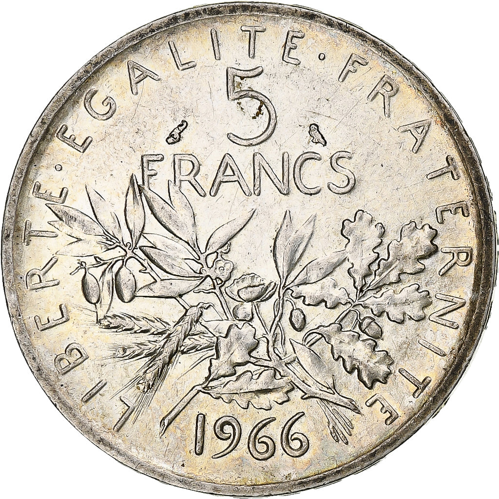 France, Semeuse, 5 Francs, 1966, Paris, AU(50-53), Silver, KM:926, Gadoury:770