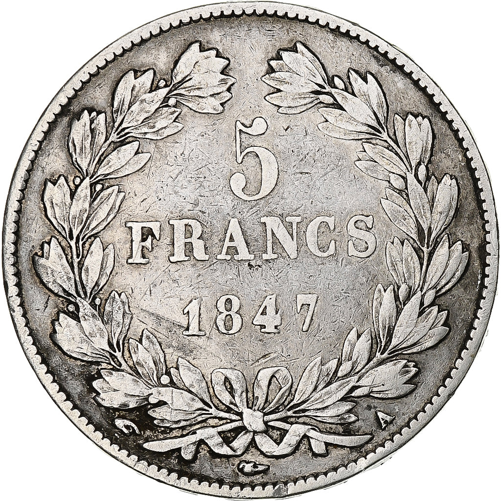 Munten, Frankrijk, Louis-Philippe, 5 Francs, 1847, Paris, FR+, Zilver, KM:749.1