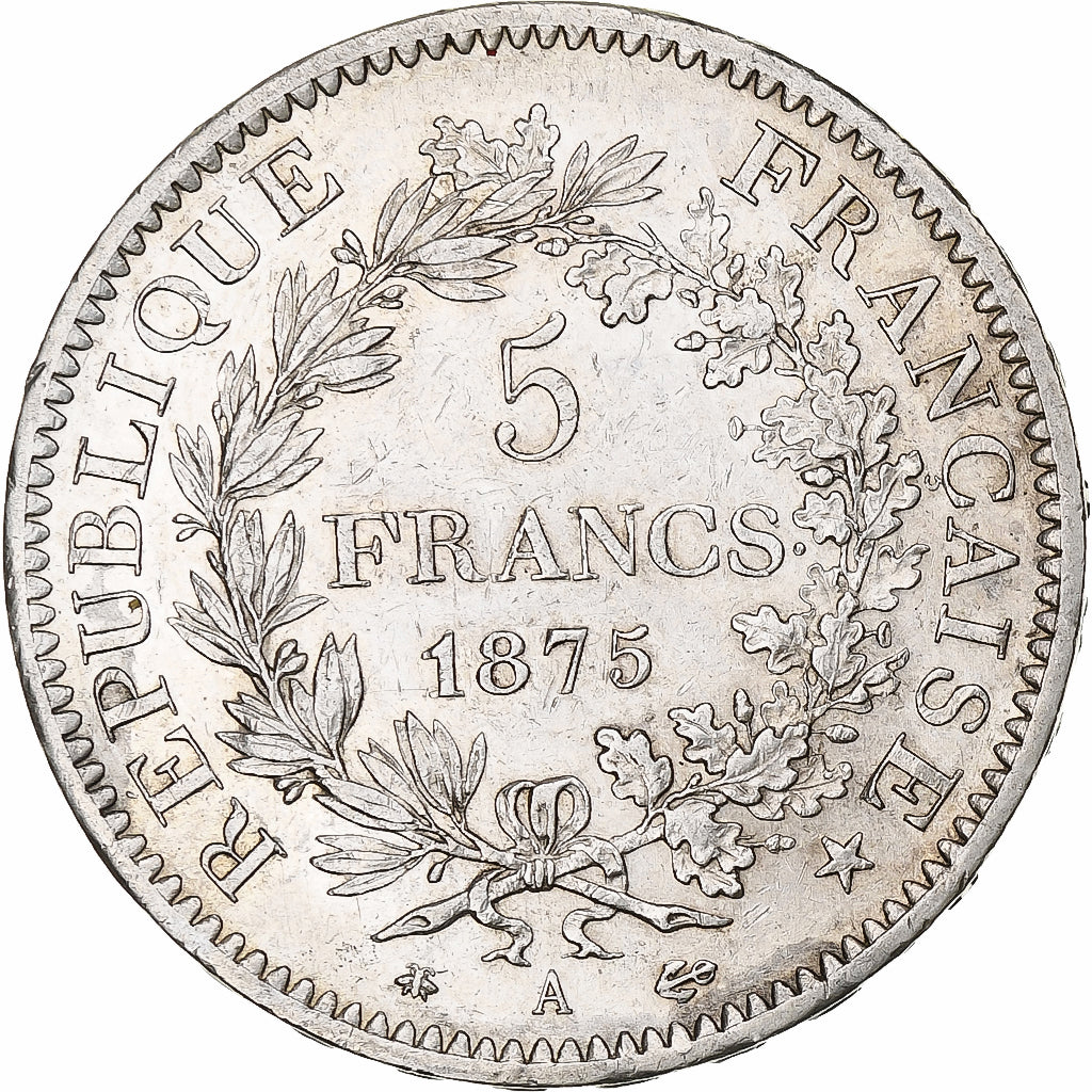 France, Hercule, 5 Francs, 1875, Paris, AU(50-53), Silver, KM:820.1