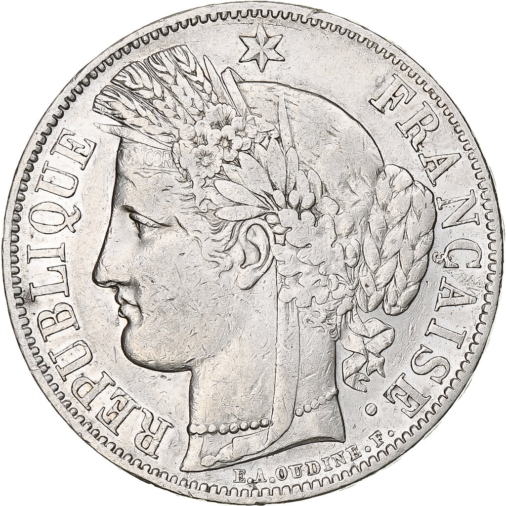Munten, Frankrijk, Cérès, 5 Francs, 1851, Paris, ZF, Zilver, Gadoury:719