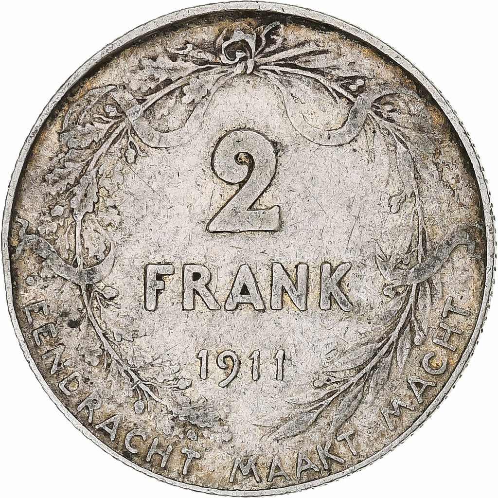 Coin, Belgium, 2 Francs, 2 Frank, 1911, VF(30-35), Silver, KM:75