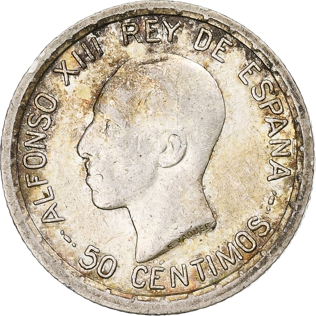 Moneda, España, Alfonso XIII, 50 Centimos, 1926, Madrid, MBC, Plata, KM:741