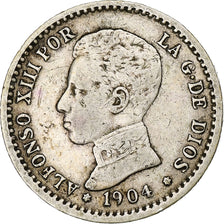 Coin, Spain, Alfonso XIII, 50 Centimos, 1904, VF(30-35), Silver, KM:723