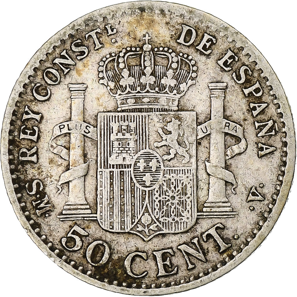Coin, Spain, Alfonso XIII, 50 Centimos, 1904, VF(30-35), Silver, KM:723