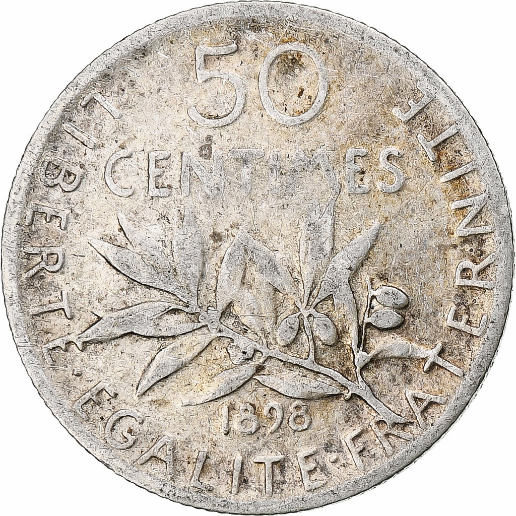 Coin, France, Semeuse, 50 Centimes, 1898, Paris, EF(40-45), Silver, KM:854