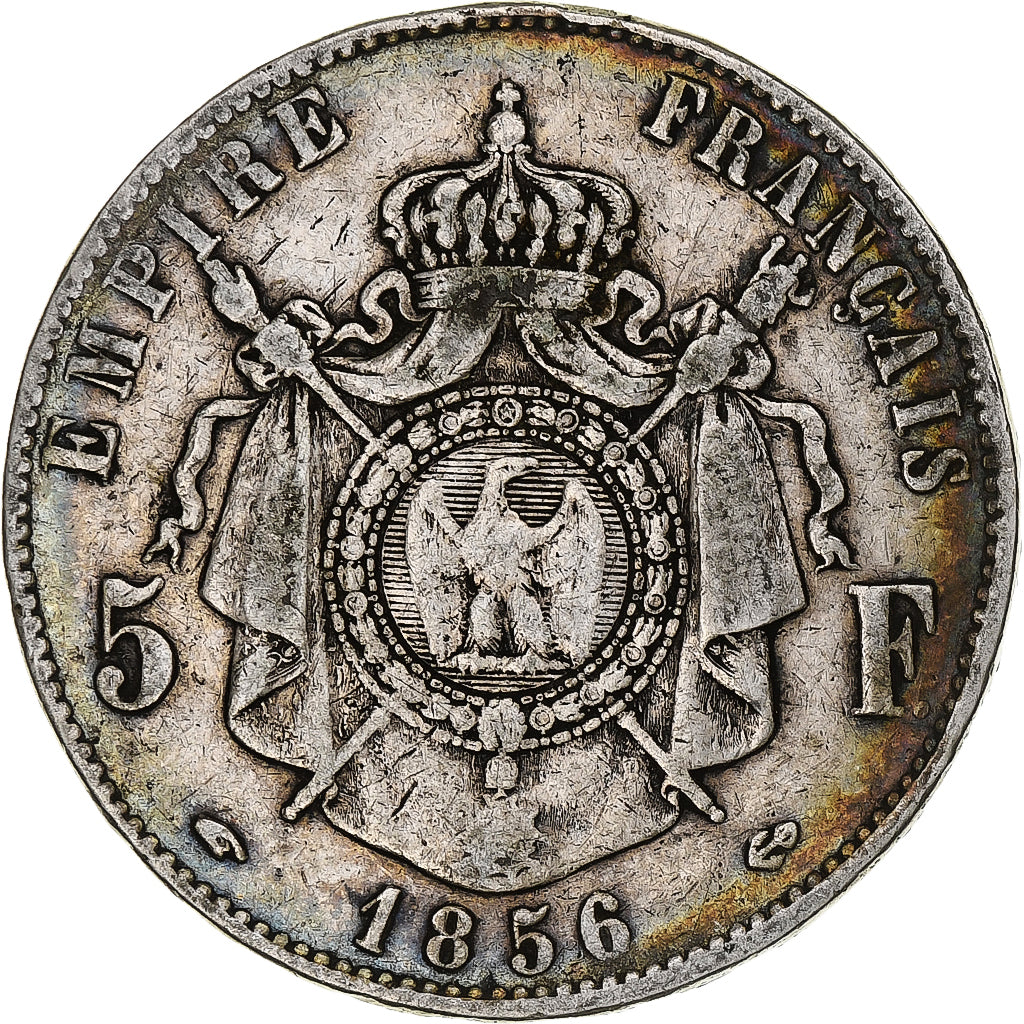Moneta, Francia, Napoleon III, Napoléon III, 5 Francs, 1856, Paris, MB