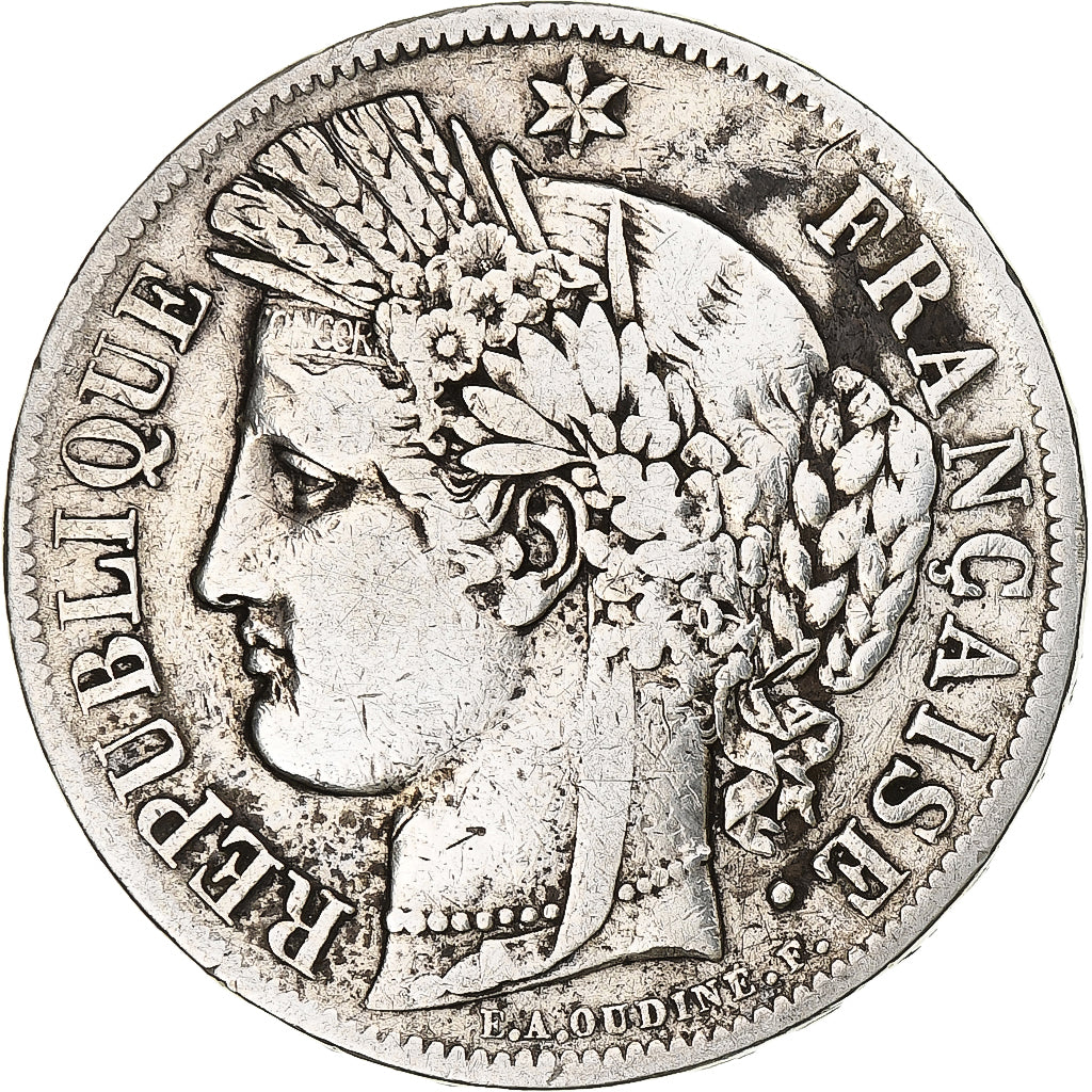 Coin, France, Cérès, 5 Francs, 1849, Paris, VF(30-35), Silver, KM:761.1